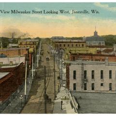 Milwaukee Street, bird's eye view looking west