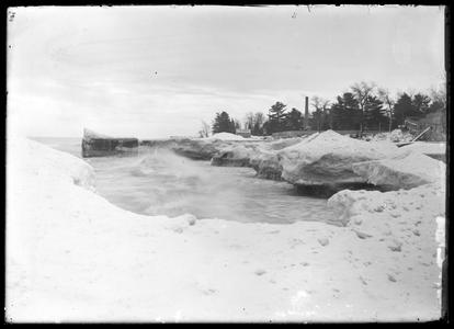 Lake Michigan in winter - ice at Kemper Hall
