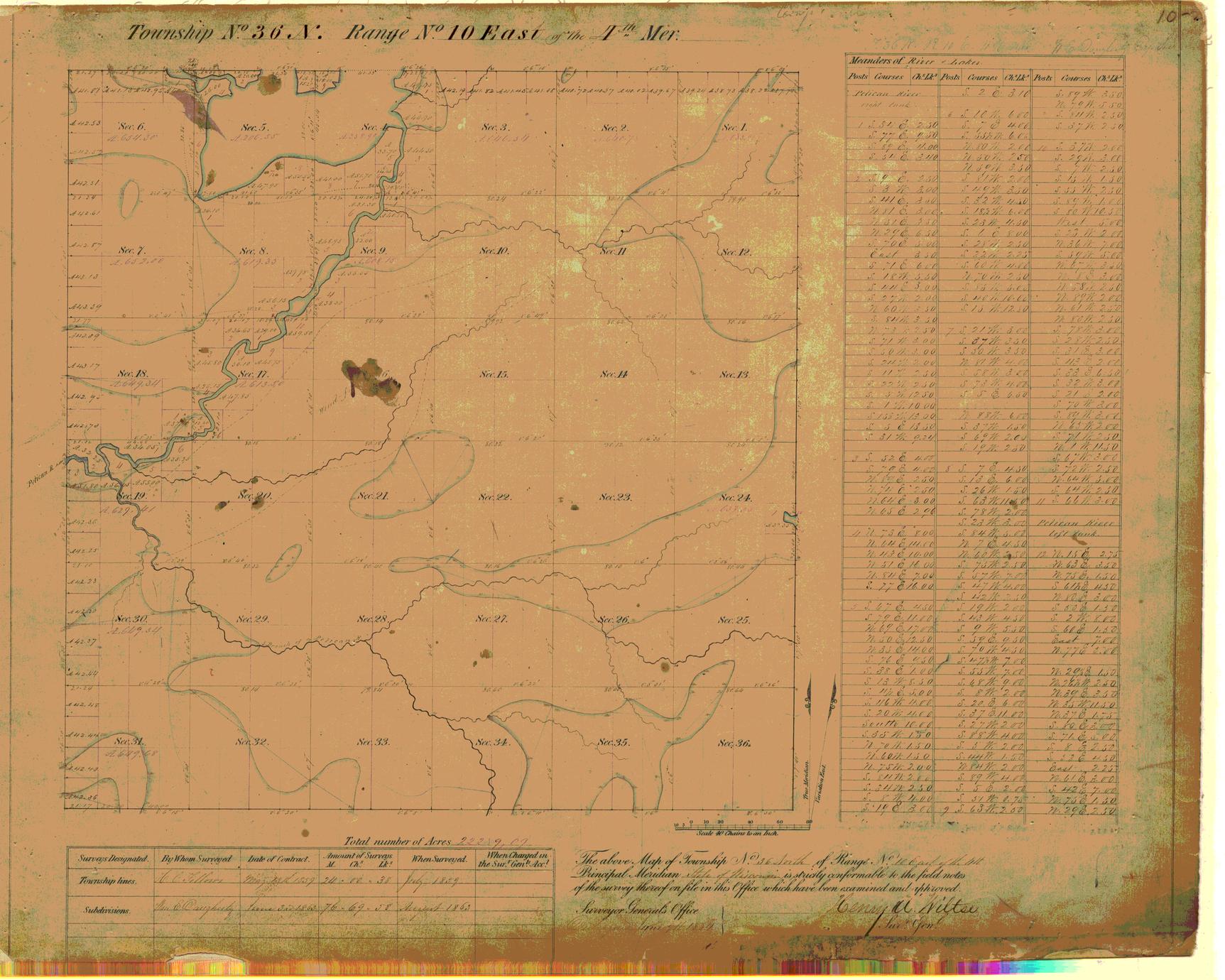 [Public Land Survey System map: Wisconsin Township 36 North, Range 10 East]