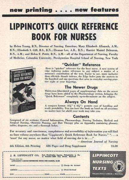 ‎Lippincott Quick Reference Book For Nurses advertisement - UWDC - UW ...