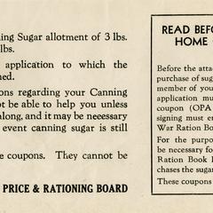 Sugar ration coupon stubs