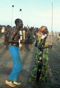 Woman and Man Dancing at a Nuer Wedding