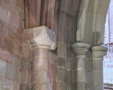 Worcester Cathedral interior south transept capitals