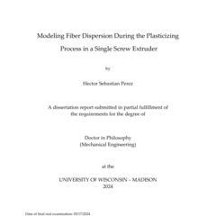 Modeling Fiber Dispersion During the Plasticizing Process in a Single Screw Extruder