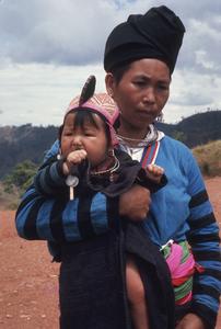 Ethnic Hmong woman and child