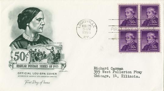 Susan B. Anthony, champion of woman's rights envelope