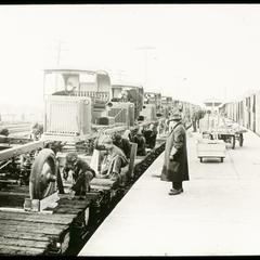Loading Nash trucks, World War, Kenosha