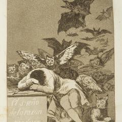 The Sleep of Reason Produces Monsters (El sueño de la razon produce monstruos), Plate 43 from the series Los Caprichos