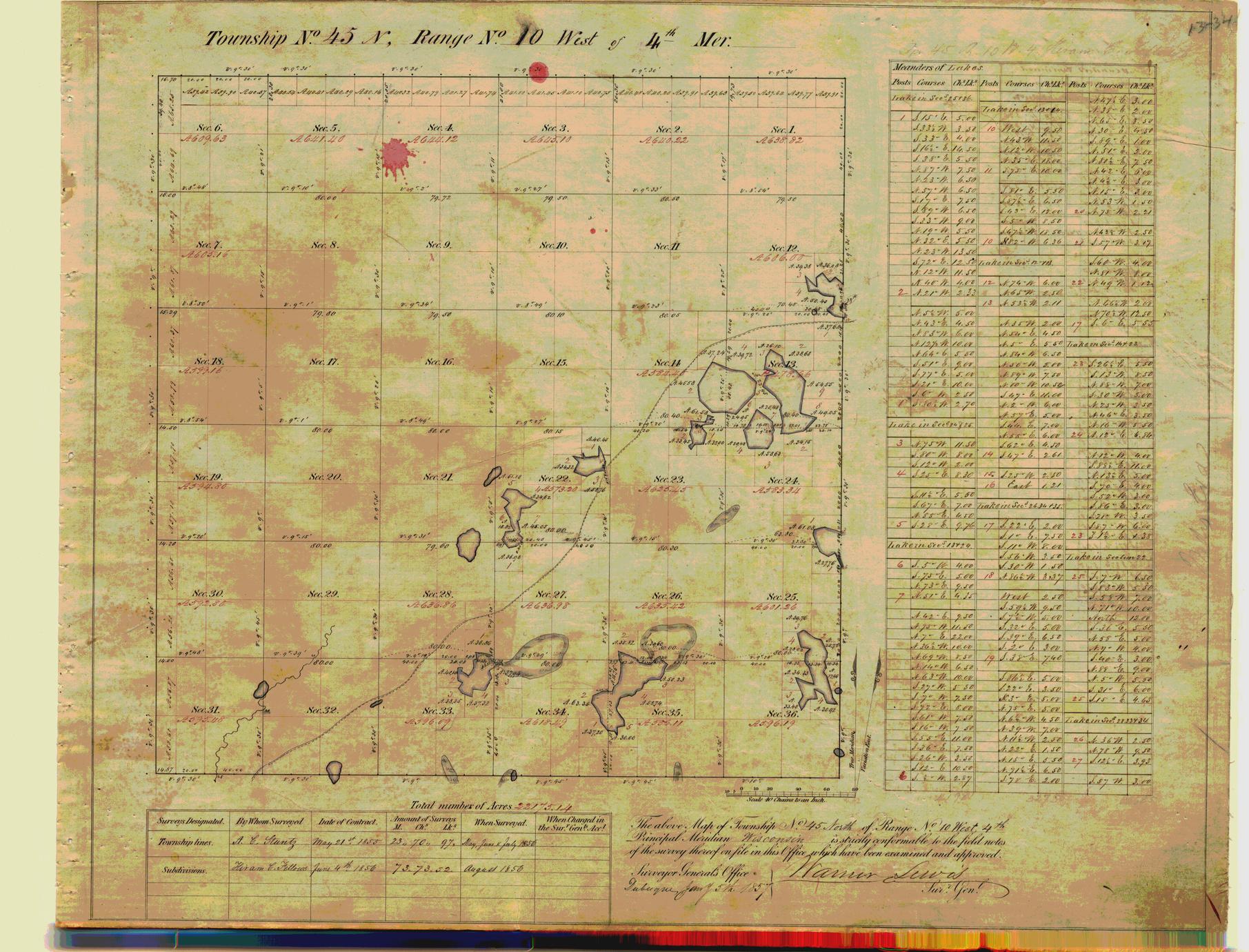[Public Land Survey System map: Wisconsin Township 45 North, Range 10 West]