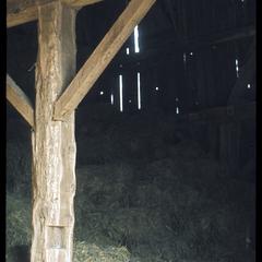 Post and beam in barn at Hickory Hill, one of John Muir's boyhood homes