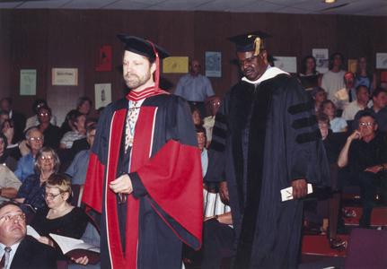 Mark Peterson in regalia at commencement