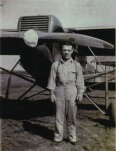 Don Strang with OX-5 Curtiss Robin