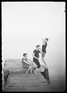 Messieurs Kershaw, McIntosh and Garst on pier