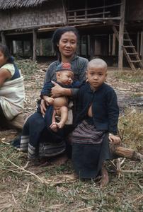 Lao woman and children