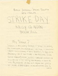 Black student strike day flyer