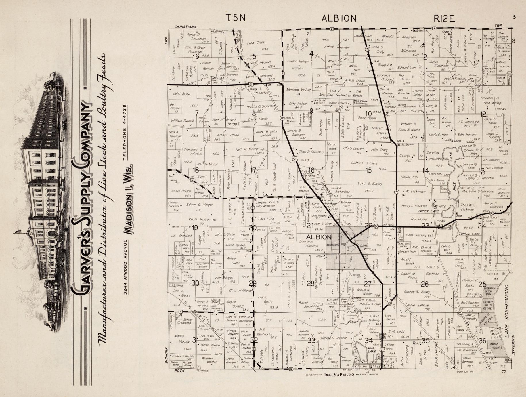 Plat Book Dane County Wisconsin Full View Uwdc Uw Madison Libraries