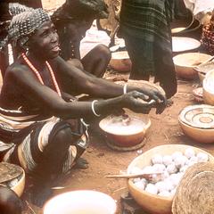 Fulbe Woman Selling Curds and Whey at Zaria Market