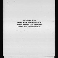 Ratified treaty no. 189, Documents relating to the negotiation of the treaty of September 26, 1833, with the United Chippewa, Ottawa, and Potawatomi Indians