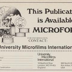 University Microfilms International advertisement