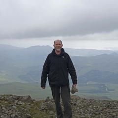 Researcher John Niles at the summit of Ben More, the Isle of Mull
