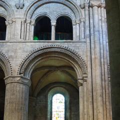 Durham Cathedral nave arcade, gallery and clerestory