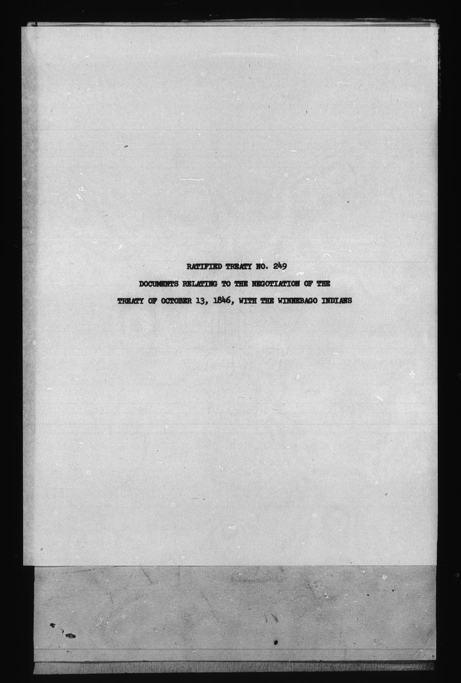 Ratified Treaty No. 249, Documents Relating To The Negotiation Of The ...