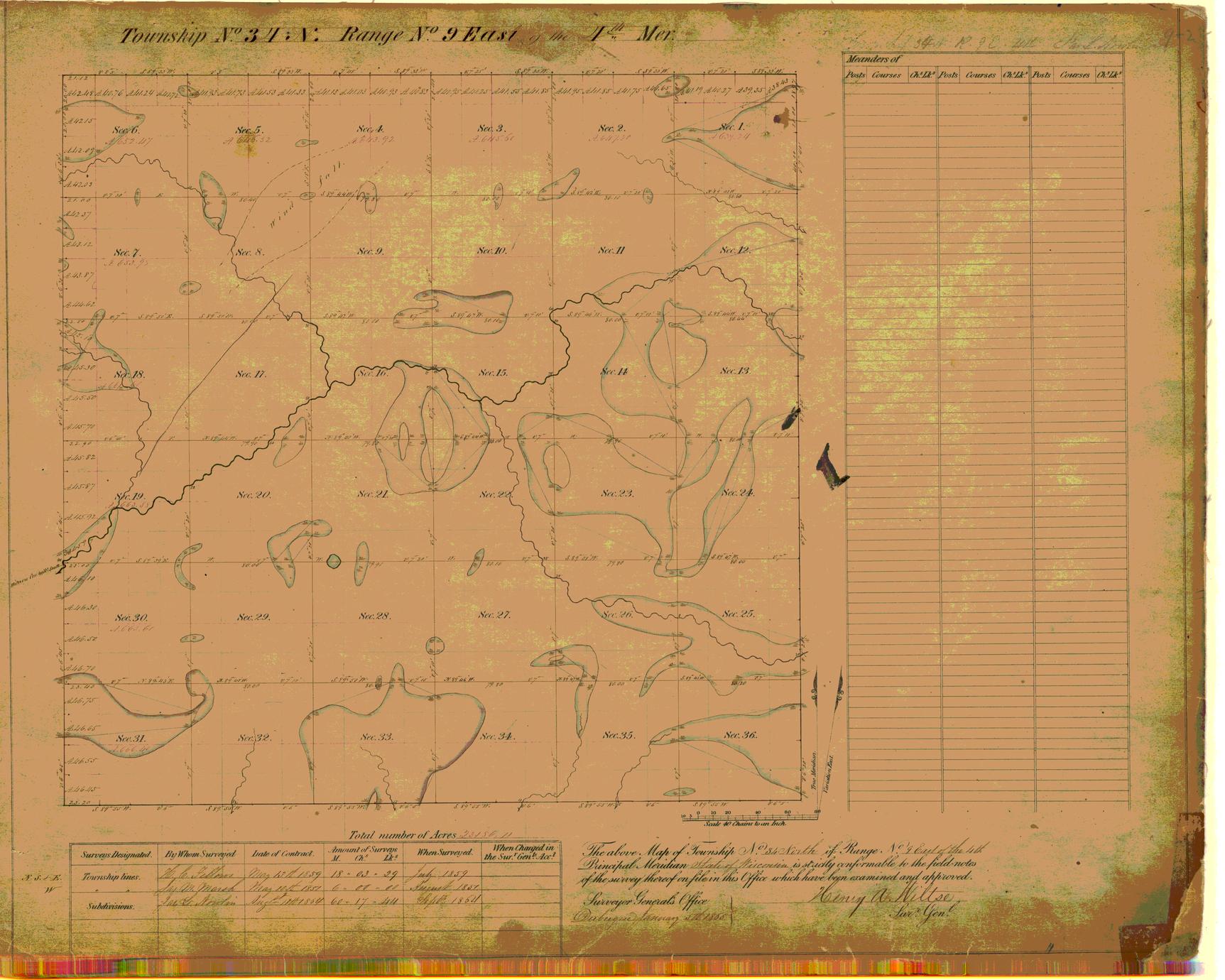 [Public Land Survey System map: Wisconsin Township 34 North, Range 09 East]