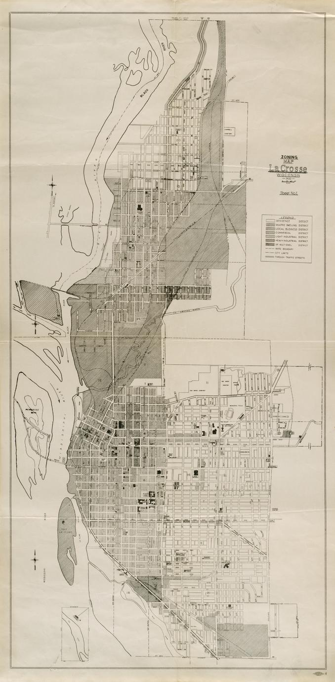 ‎Zoning map La Crosse, Wisconsin 1950 UWDC UWMadison Libraries