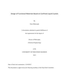 Design of Functional Materials Based on Confined Liquid Crystals