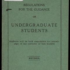 The University of Wisconsin regulations for the guidance of undergraduate students
