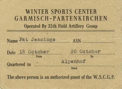 Pat's pass to the "Winter Sports Center Garmisch-Partenkirchen"