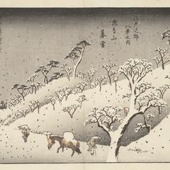 Evening Snow on Asuka Hill, from the series Eight Views of the Environs of Edo