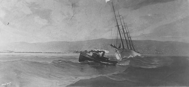 Record Rescuing a Schooner off Duluth