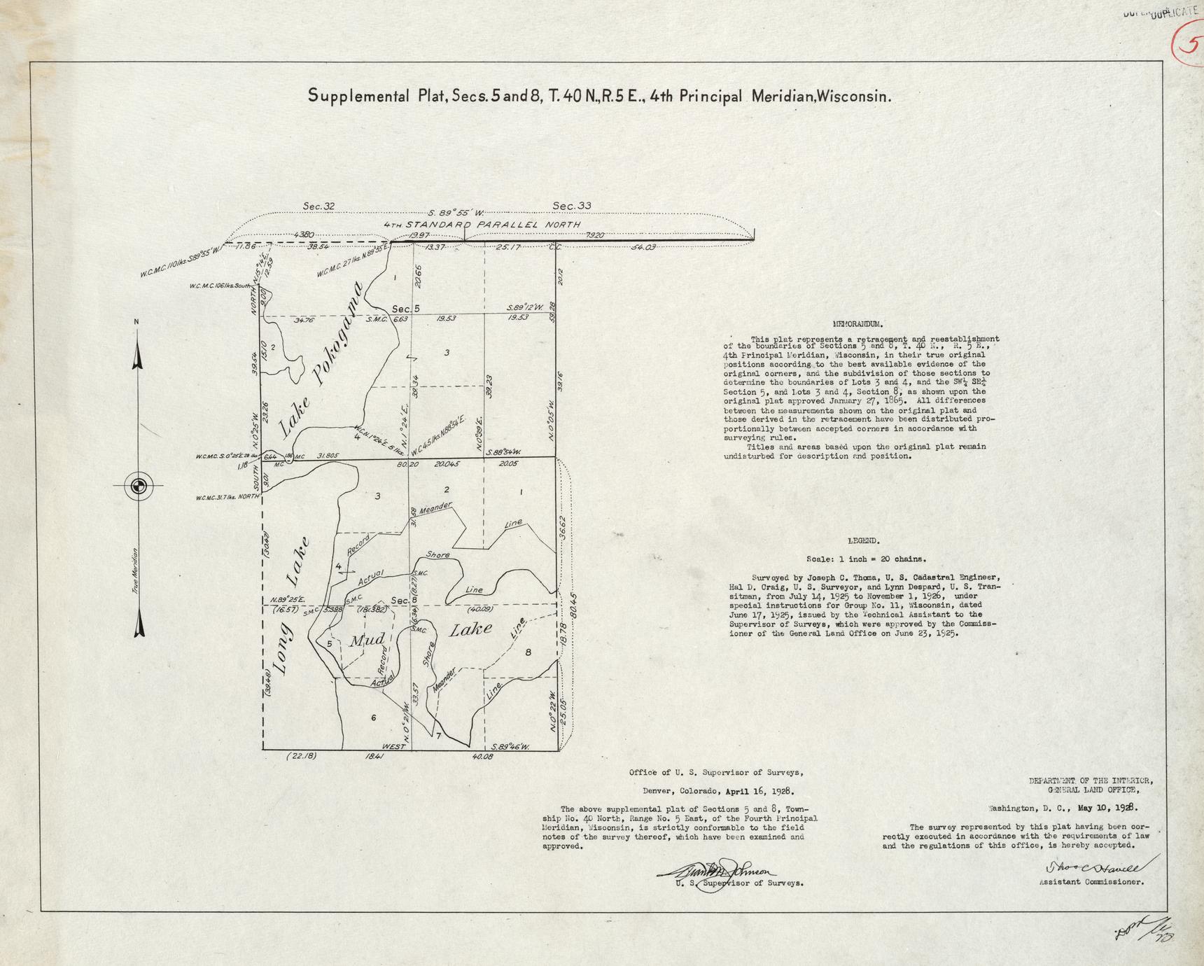 [Public Land Survey System map: Wisconsin Township 40 North, Range 05 East]
