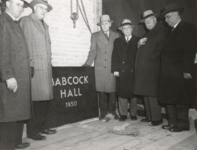 Babcock Hall cornerstone dedication
