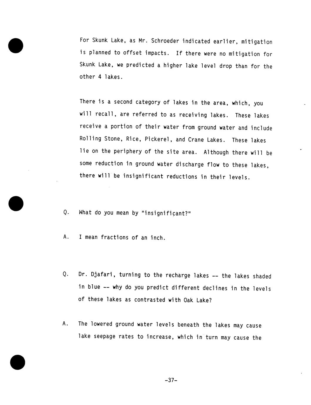 Crandon Project : Direct testimony of Exxon witnesses before the State ...