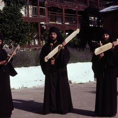 Monks holding Semantrons