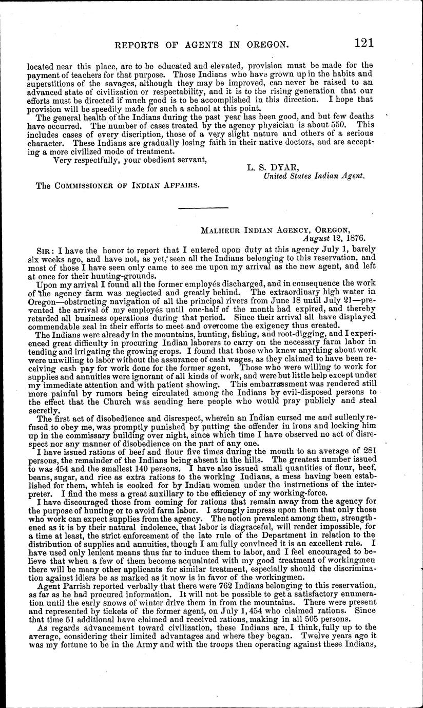 Annual report of the Commissioner of Indian Affairs, for the year 1876 ...