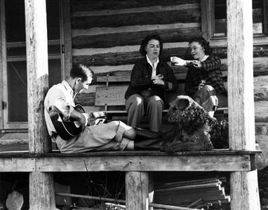 Starker Leopold, Betty Leopold, and Kay McCormick at Caney Mountain Cabin, Missouri