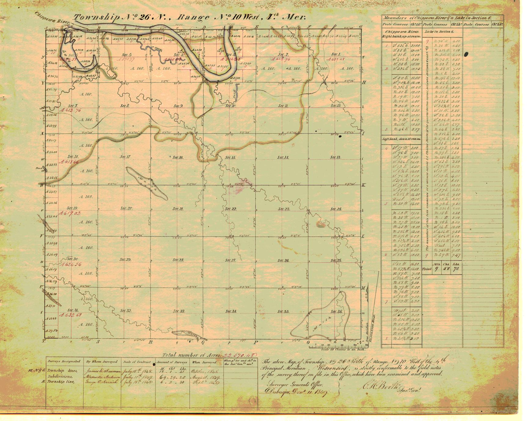 [Public Land Survey System map: Wisconsin Township 26 North, Range 10 West]