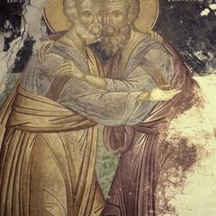 Sts. Peter and Paul fresco at St. George's chapel at Agiou Pavlou