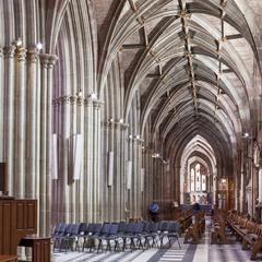 Worcester Cathedral interior nave north aisle