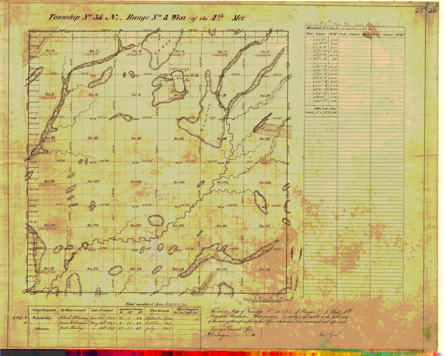 [Public Land Survey System map: Wisconsin Township 35 North, Range 03 West]