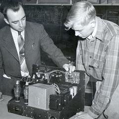 Jack Stiehl and Lawrence Anderson, WHA engineer.