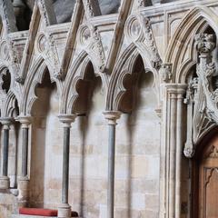 Exeter Cathedral interior Lady Chapel sedilia