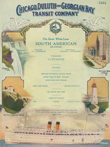 South American Tuesday luncheon menu for 1928 season