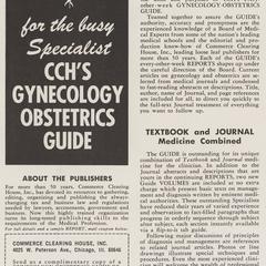 CCH's Gynecology Obstetrics Guide advertisement