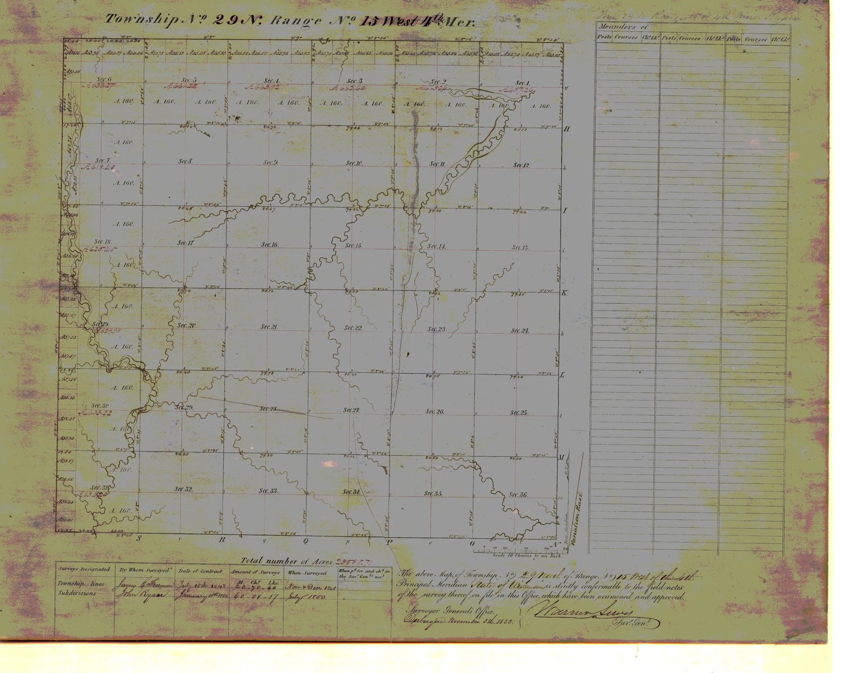 [Public Land Survey System map: Wisconsin Township 29 North, Range 15 West]