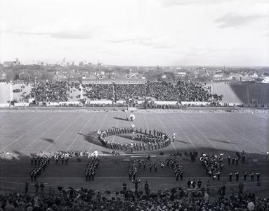 Band formation during football game