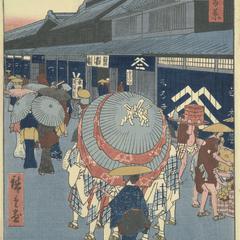 View of Nihonbashi Street 1-chome, no. 44 from the series One-hundred Views of Famous Places in Edo